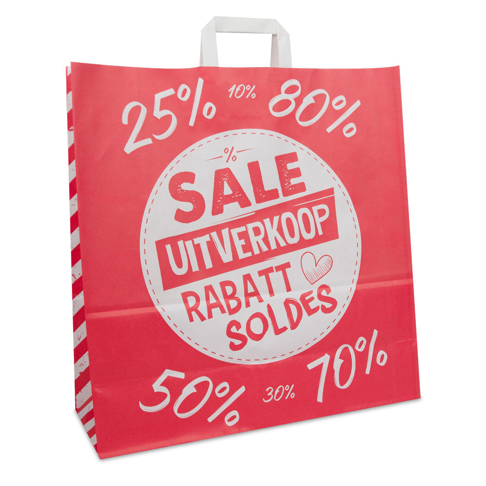 Papieren  FSC® kraft tassen met platte lussen - Sale