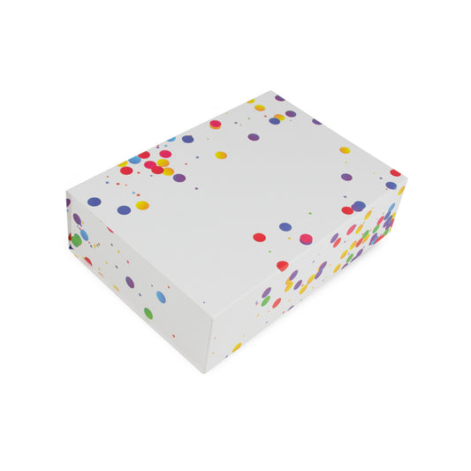 Magneetdozen kraft wit , met Confetti